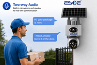Kamera Surya ESOE AOV 4MP Pengingat Alarm Dua Lensa Kamera 4G WIFI dengan Audio Dua Arah Sensor CMOS FHD Penyimpanan Cloud Kamera Surya