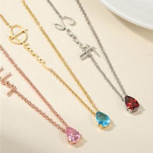 Collar Clásico de Acero Inoxidable con Nombre Personalizado en Oro Rosa, Cadena Fina con Letra y Fecha de Nacimiento, para Mujer - Product Image 2