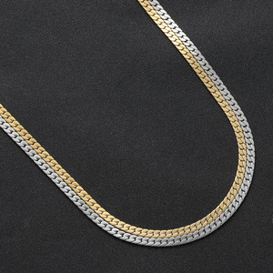 Cadena Cubana Encriptada de 4 mm, Joyería Hip Hop, Collar de Acero Inoxidable para Hombre, Marca de Moda, Chapado en Oro, Cadena Cubana de 4 Lados - Product Image 2