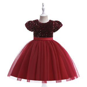 Robe de soirée formelle MQATZ Princesse Fleur pour petites filles, en toile unie anti-plis avec sequins, pour 5 ans - Product Image 3