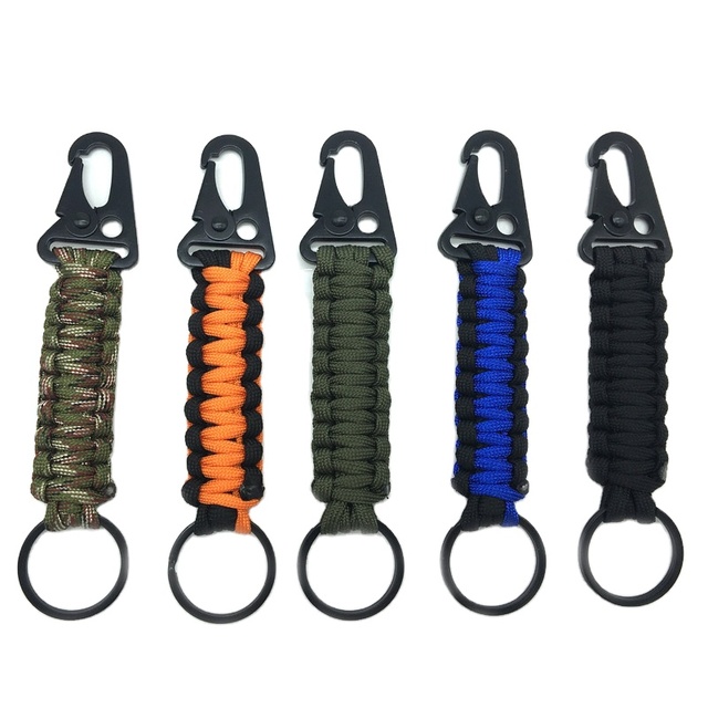 Hot Sales Seven-core Nylon Paracord Portable Survival Outdoor Hand Woven Eagle Mouth Buckle Iron Promotional Keychain