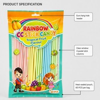 Bâtonnets de bonbons Rainbow CC, saveur de fruits tropicaux, bonbons à mâcher sucrés, paquet de 60 pièces, vente en gros pour enfants