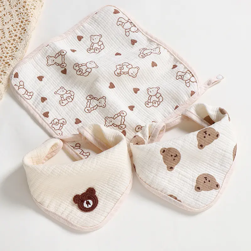 Pasgeboren Baby Speeksel Handdoek Driehoek Handdoek Fabrikanten Groothandel Mousseline Baby Bib Mousseline Baby Bib