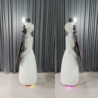 Cabine photo IA robotisée pour événements, cabine vidéo IA contrôlée par application, cabine photo et vidéo 360° avec impression pour fêtes et événements, en flight case