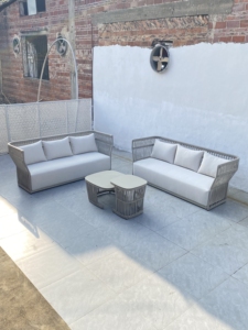 Heavy-Duty Outdoor Lounge Set, Anti-UV Olifen Rope Woven <b>Sofa</b>, Rust-Proof Aluminum <b>Frame</b> Balcony Furniture - Product Image 2