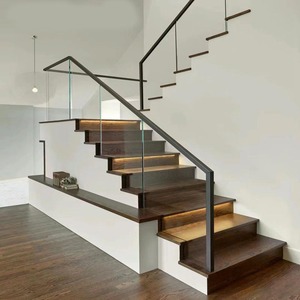 Rampe d'<span class=keywords><strong>escalier</strong></span> en verre <span class=keywords><strong>noir</strong></span>, design en acier pour escaliers, systèmes de rampes en verre sans cadre en acier inoxydable, designs métalliques pour escaliers - Product Image 3