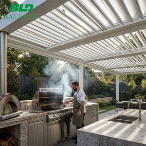 Gazebo Automático para Jardín de 6x4m con Techo de Láminas Motorizadas, Pérgola Retráctil Impermeable de Aluminio - Product Image 6