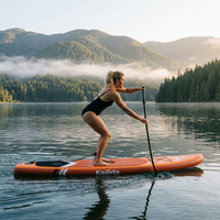 Planche de paddle gonflable de 10'8'' avec rail de protection en caoutchouc pour la navigation en rivière et sur gravier peu profond