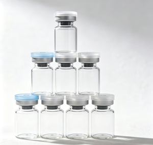 Silver Aluminum <b>Crimp</b> Cap Clear Borosilicate Mini Vials Transparent Empty Glass Bottles For Sample Display Storage - Product Image 3