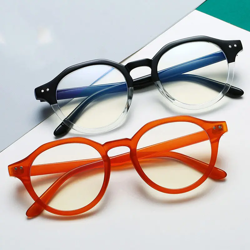 2023 Famous PC Eyeglass Frame Clear Blue High Quality Stylish Spectacles Optical Eyeglass For Women Men