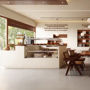 Conception personnalisée de l'intérieur d'une pâtisserie, vitrine à desserts en verre sur mesure, personnalisation de la décoration d'une pâtisserie - Product Image 2