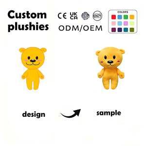 Ours en peluche personnalisé en <span class=keywords><strong>tissu</strong></span> à poils courts et doux avec empreinte de patte en relief, articles de présentation de bureau pour importateurs de jouets OEM ODM - Product Image 1