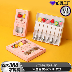 Fruit Show Stainless Steel Spoon And <b>Fork</b> Set Cartoon Fruit Design Reusable <b>Dessert</b> Utensils For Adults - Product Image 5