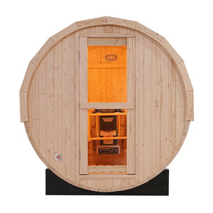 Sauna de Madera Maciza de Pino Blanco Moderna para Exteriores, para 4-6 Personas, 1.8 Metros, Ecológica, con Vapor Húmedo, Calefacción Eléctrica ETL, 220-240V - Product Image 3