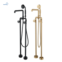 Robinet de baignoire et de douche à trois poignées, style industriel moderne, standard nord-américain