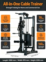 Machine à câbles multifonctionnelle pour entraînement à domicile : Poulie haute/basse, Lat Pulldown, Biceps Curl, Exercices pour les jambes