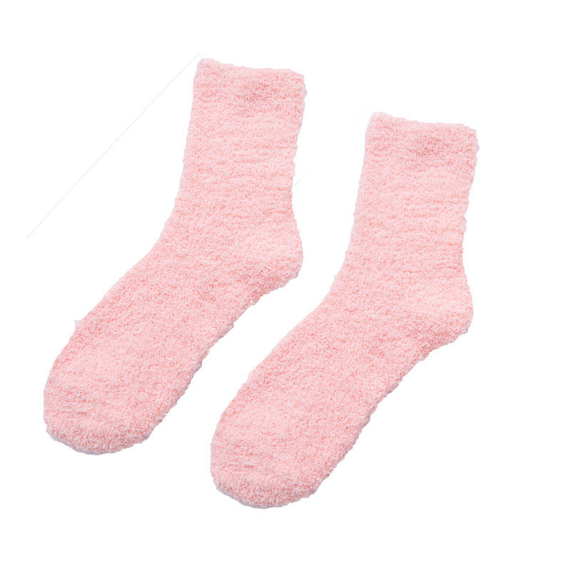 Wholesale Winter Warm Thick Crew Fashion Colorful Korean Cute Thickened Home Embroidered Microfiber Women Casual Fuzzy Socks