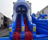 Nouveau toboggan gonflable à double voie avec piscine d'eau de natation pour enfants et adultes