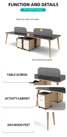 Ensemble de bureau en bois pour 2, 4 ou 6 personnes avec chaise ergonomique, jardinière et armoire – Vente en gros