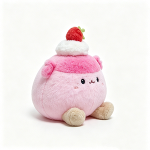 Peluche alimentaire personnalisée mignonne, peluche crème fraise, aliment en forme de rond, peluche dessert fraise, jouet peluche gâteau rose - Product Image 5