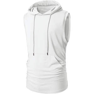 Dernier été hommes sans manches à capuche décontracté Gym Sport musculation débardeur avec respirant motif 3D tricoté méthode de tissage - Product Image 2