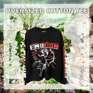 เสื้อยืดโอเวอร์ไซส์ลำลองแบบยูนิเซ็กซ์ คุณภาพสูง ผ้าฝ้าย 100% ลายตัวอักษร ถักแขนยาว กำลังเป็นที่นิยมทั่วโลก ปี 2026 - Product Image 2