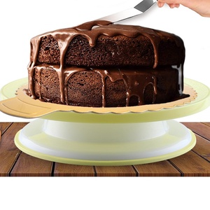 Juego de mesa para decoración de pasteles de 6 piezas, plato giratorio redondo de plástico para pasteles para hornear alimentos, uso comercial, juego giratorio de pasteles de plástico - Product Image 5