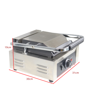 Prensa Eléctrica Comercial de Acero Inoxidable para Sándwiches y Parrilla de Contacto para BBQ, con Superficie Totalmente Acanalada, Ideal para Cocinas y Restaurantes - ¡Oferta Especial! - Product Image 1
