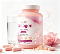 Capsules de collagène multi-peptides en marque privée OEM pour la peau, les cheveux, les ongles et les articulations