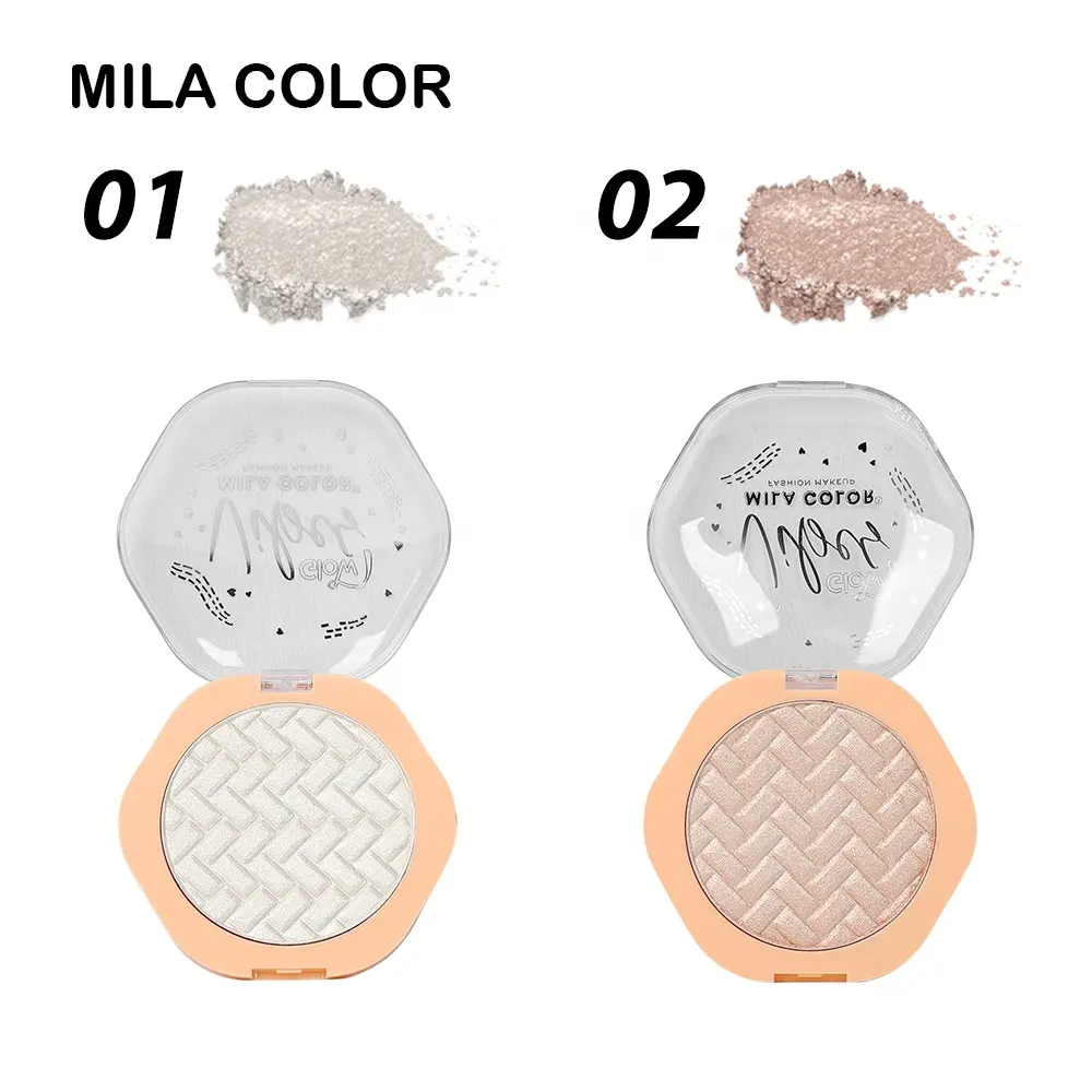 MILA COLOR New Product Vegan Highlight Private Label Waterproof Shimmer Glitter Highlighter Palette Makeup