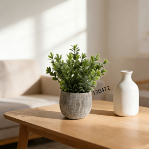 Plante artificielle en pot de ciment avec feuilles de purslane, plantes vertes en pot, décoration d'intérieur, mariage, succulente, bureau, <span class=keywords><strong>fleur</strong></span>, bonsaï en ciment - Product Image 4