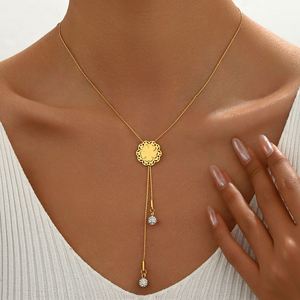 Moda suerte cuatro hojas colgante collar trébol borla titanio acero cadena sin decoloración joyería - Product Image 1