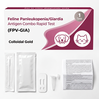 Kit de test rapide combiné antigénique pour la panleucopénie féline et la giardiose (FPV GIA) à l'or colloïdal pour le diagnostic vétérinaire des chats