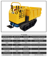 0.8T 1Tne Carrier Gummi ketten LKW Electro Mining Mini Loading 3t Crawler Dumper