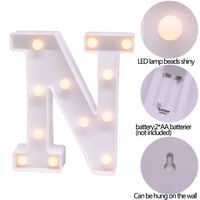 Lumière LED en forme de lettre, lumière LED en plastique en forme de cœur, alphabet, numéro, pour mariage, Saint-Valentin, ornement, fête d'anniversaire, décoration DIY