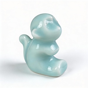 Figurine de singe en céramique Longquan Celadon faite à la main, animal de compagnie pour le thé, décoration de bureau à domicile, cadeau <span class=keywords><strong>zen</strong></span> créatif - Product Image 1