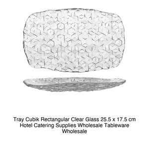 Plateau de service en verre Cubik 25,5 × 17,5 cm rectangulaire transparent - Product Image 2