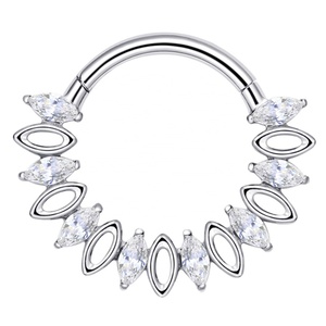 Piercing Historias ASTM F 136 Titanio Clicker Anillos de aro Piercing Joyería - Product Image 2