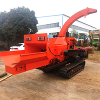 Grande capacité 5 T/H 6145(102HP) Machine de broyeur d'arbre de déchiqueteuse de branche de chenille pour le bois