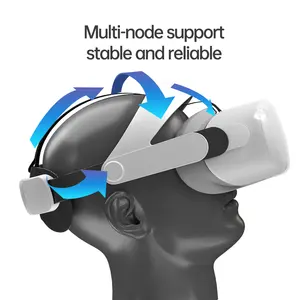 LP Soft PU Leather Elite Strap Adjustable Connector Replaceable VR Accessories Head Strap for Oculus Quest 2