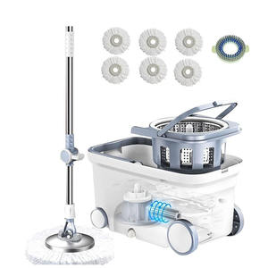 Serpillère rotative ronde la plus vendue en usine pour le nettoyage des sols, avec seau de nettoyage rotatif à 360° et seau à eau sale intégré - Product Image 1