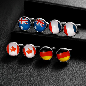 Fabricante 287 países bandera diseño gemelos diseño personalizado manga botón gemelos hombres gemelos para hombres - Product Image 1