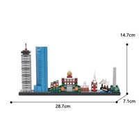 Ensemble de blocs de construction en plastique série Skyline Urbaine, mini briques créatives, modèle de construction, ornement de bureau, vente en gros