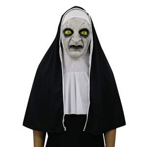Prix de gros Hallowmas Latex nonne masque d'horreur blague accessoires de fête horrible Cosplay Costume pour les vacances - Product Image 5