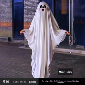 Capa de poliéster HP para disfraz de Halloween, temática de terror, unisex, para adultos, ideal para cosplay y fiestas de disfraces, diseño de fantasma blanco. - Product Image 2