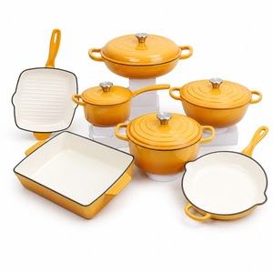 Set di Pentole <span class=keywords><strong>in</strong></span> <span class=keywords><strong>Ghisa</strong></span> <span class=keywords><strong>Smaltata</strong></span> Multicolore 7 Pezzi Antiaderente Multifunzionale per Uso Domestico <span class=keywords><strong>Pentola</strong></span> per Zuppa Multiuso - Product Image 1