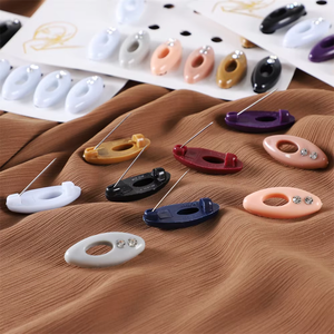 Новинка, модные мусульманские ювелирные изделия в хиджабе, зажим для шеи, овальные булавки со стразами, женский головной платок, пряжка, булавка, фиксированная безопасная брошь - Product Image 4