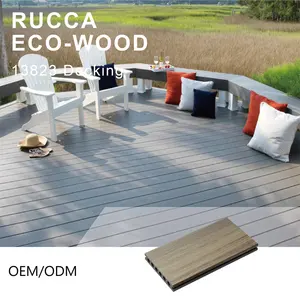 Contemporanea tavola di plastica trasparente in <span class=keywords><strong>legno</strong></span> e plastica composita Decking WPC Co estrusione pavimenti <span class=keywords><strong>per</strong></span> esterni tavole 138*23mm disponibili - Product Image 6