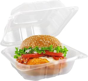 Contenedor Transparente Tipo Concha para Llevar Comida, Envases Desechables de Plástico para Pasteles, Hamburguesas, de 6 Pulgadas - Product Image 1