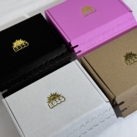 Boîte d'expédition en carton ondulé de luxe personnalisée avec logo, pliable, petite, en papier d'art, avec laminage mat